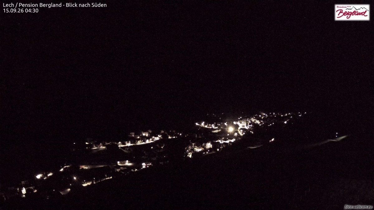 Archiv Foto Webcam Oberlech: Ausblick Pension Bergland
