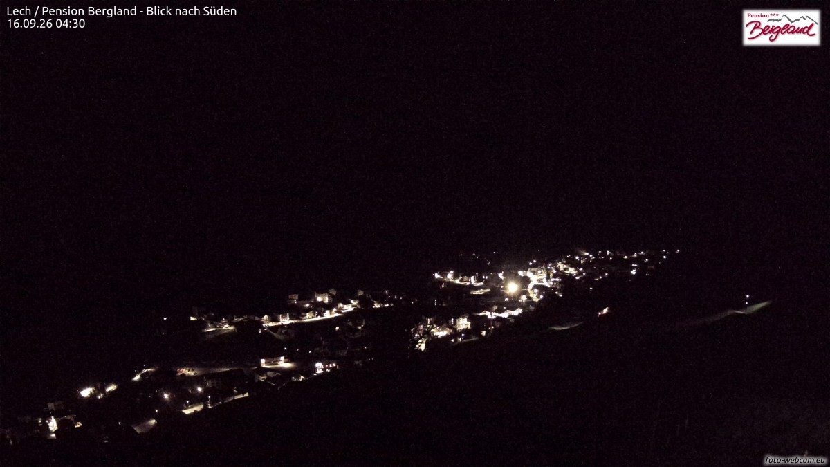 Archiv Foto Webcam Oberlech: Ausblick Pension Bergland