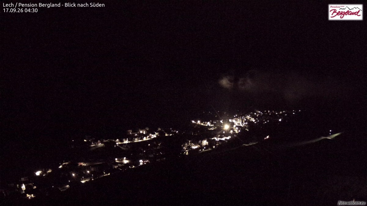 Archiv Foto Webcam Oberlech: Ausblick Pension Bergland