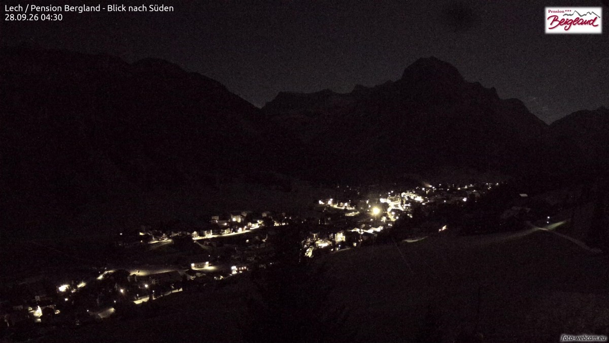 Archived image Webcam Lech am Arlberg - Guesthouse Bergland