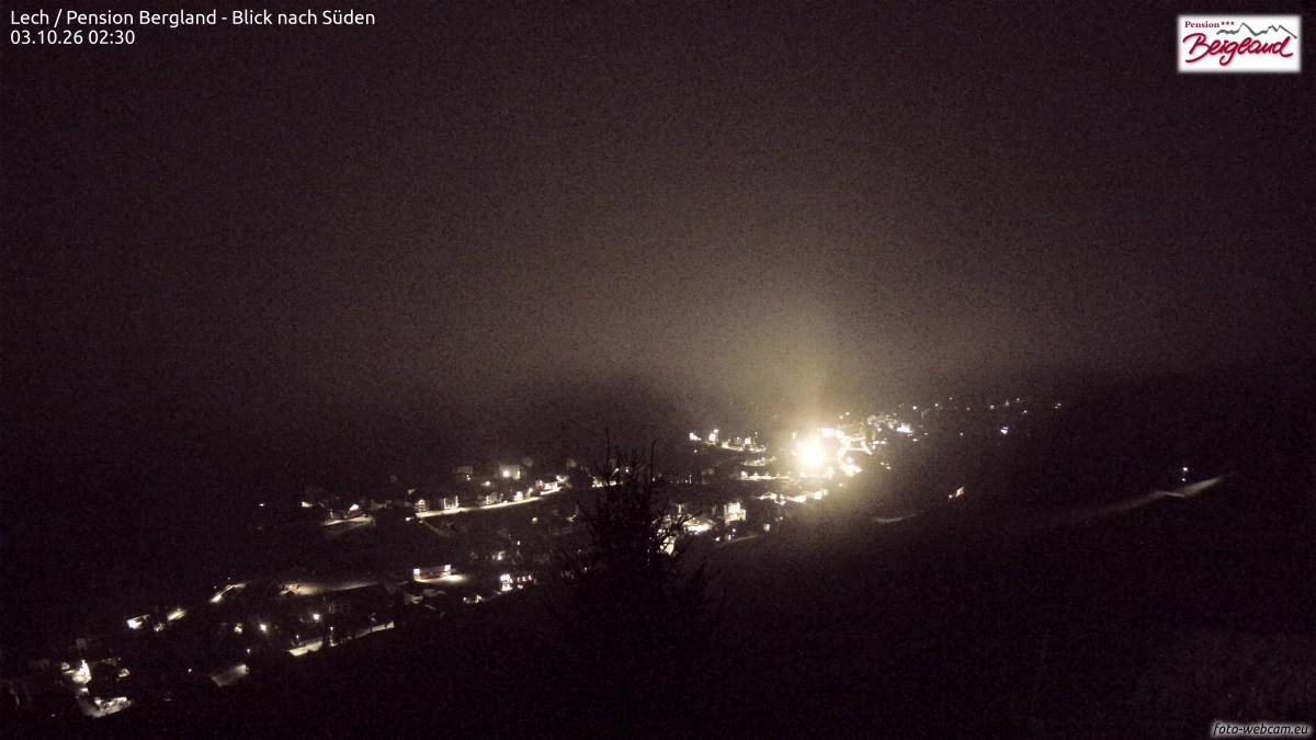 Archiv Foto Webcam Oberlech: Ausblick Pension Bergland