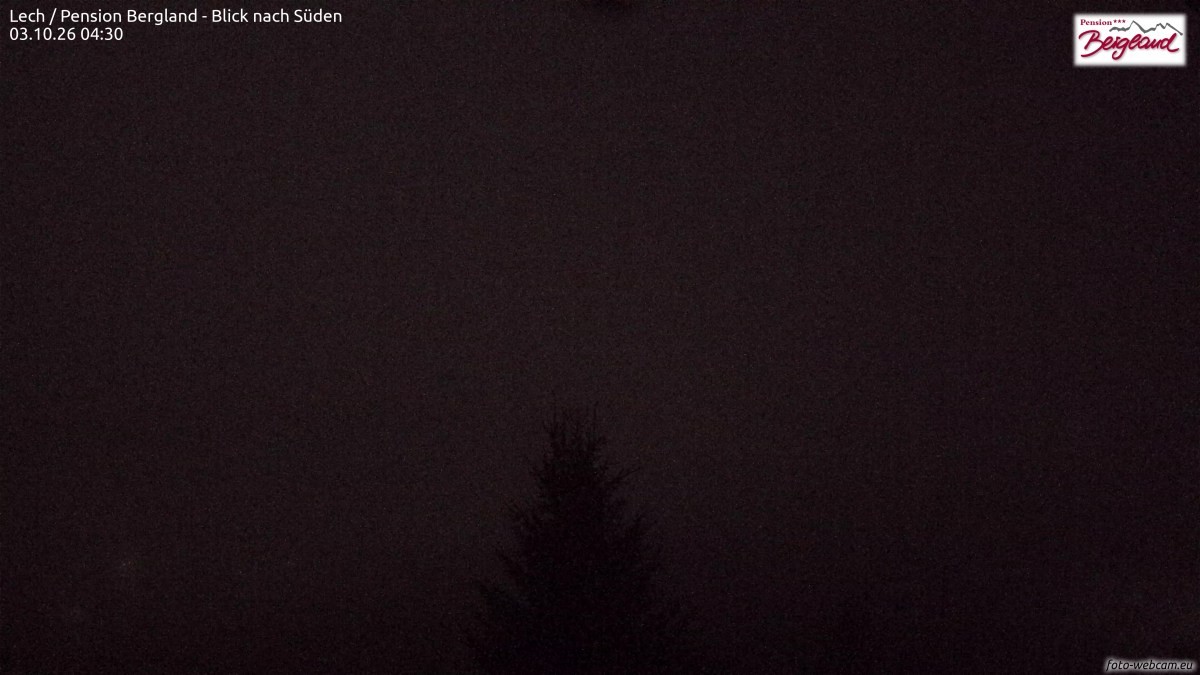 Archiv Foto Webcam Oberlech: Ausblick Pension Bergland