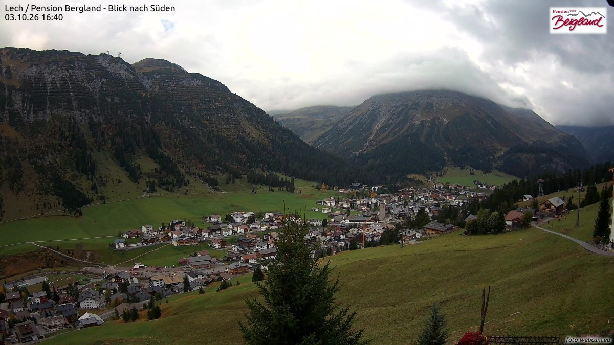 Archived image Webcam Lech am Arlberg - Guesthouse Bergland