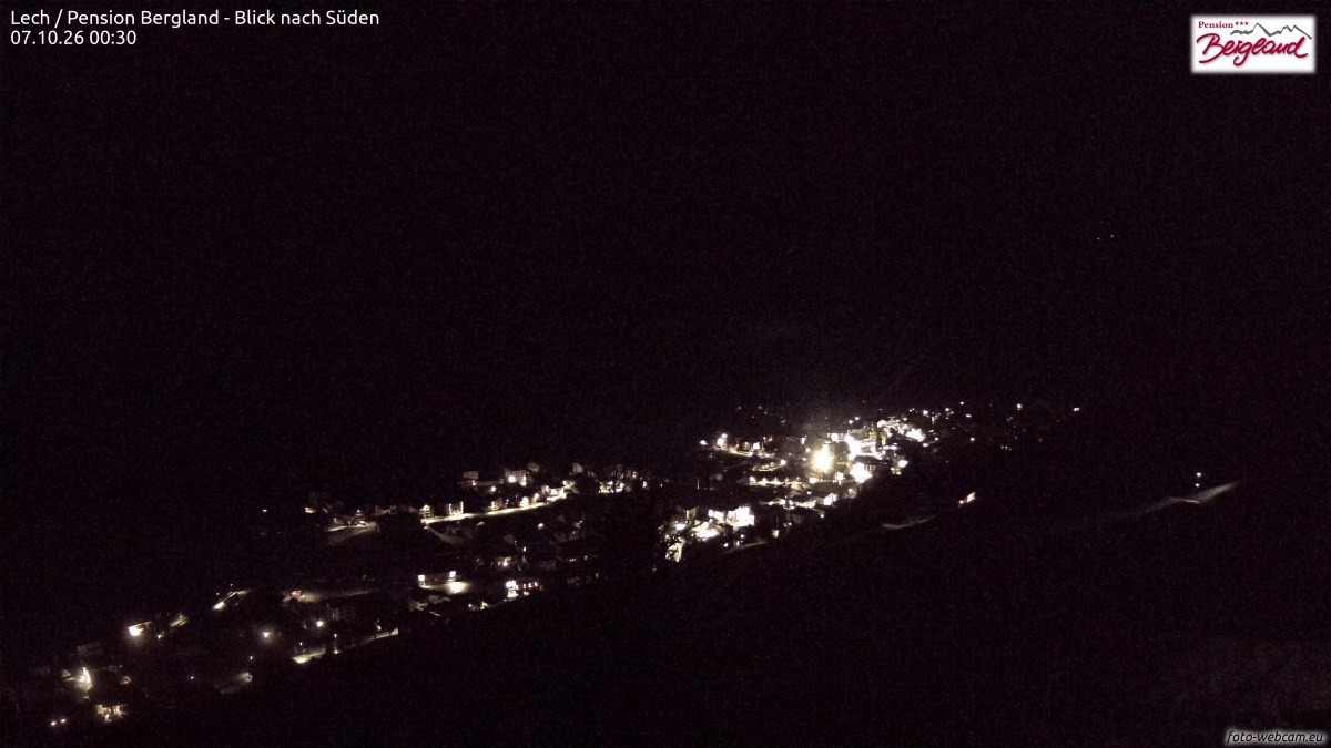 Archiv Foto Webcam Oberlech: Ausblick Pension Bergland