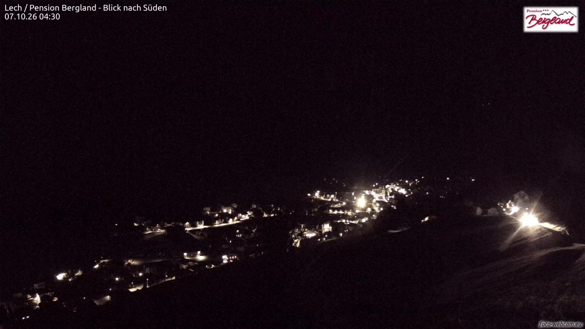 Archiv Foto Webcam Oberlech: Ausblick Pension Bergland