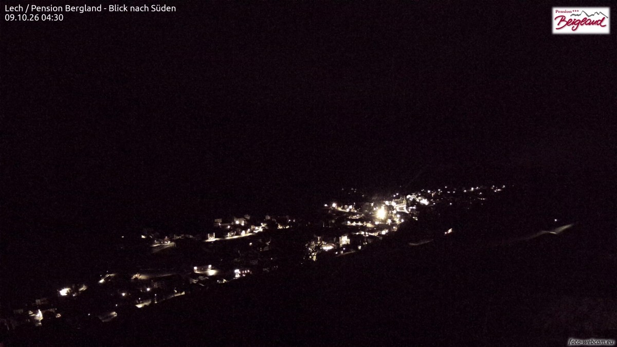 Archiv Foto Webcam Oberlech: Ausblick Pension Bergland