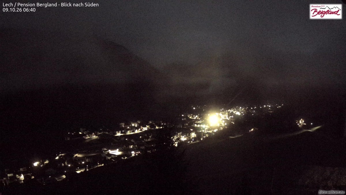 Archiv Foto Webcam Oberlech: Ausblick Pension Bergland
