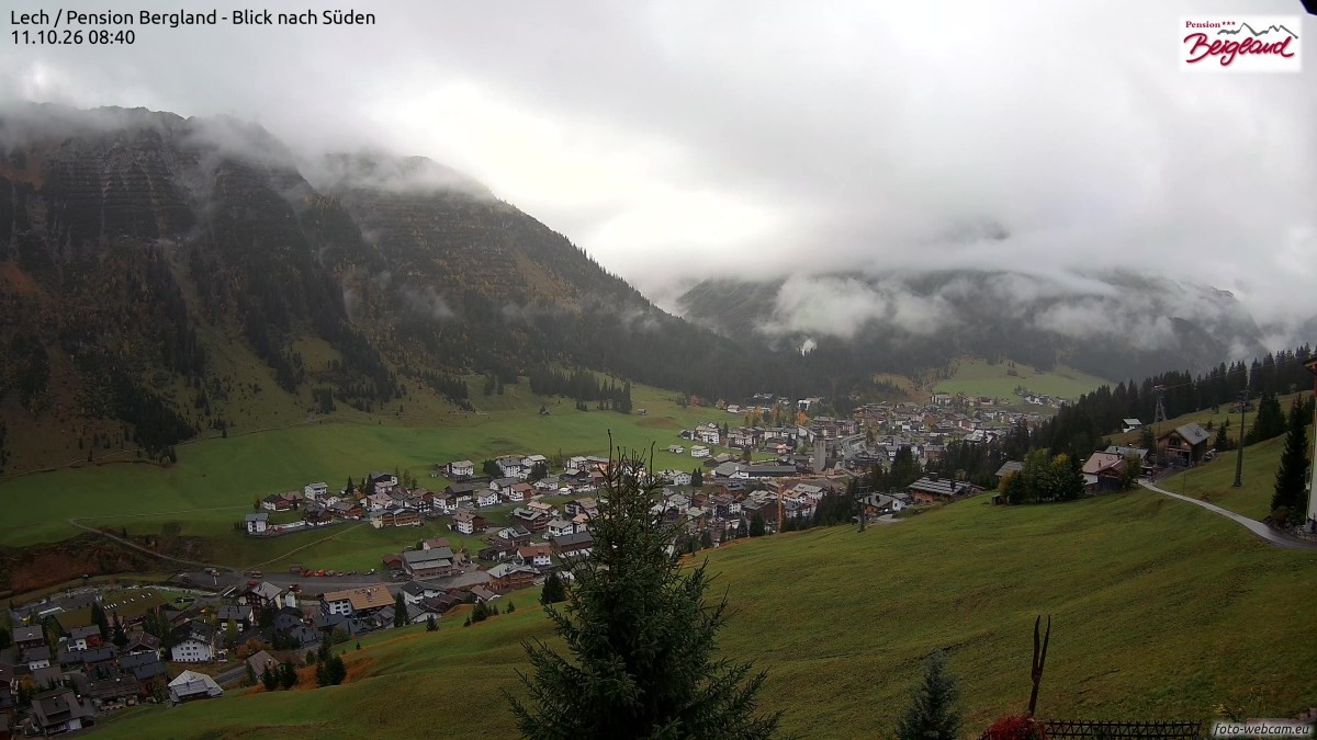 Archived image Webcam Lech am Arlberg - Guesthouse Bergland