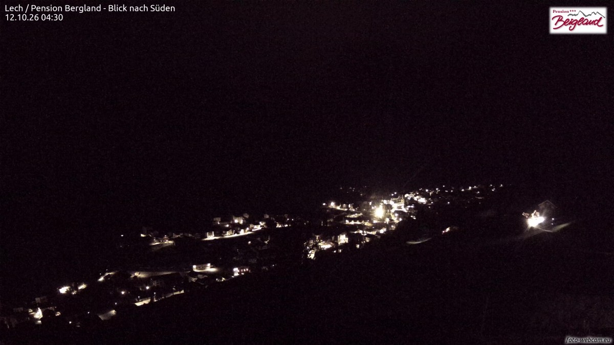 Archiv Foto Webcam Oberlech: Ausblick Pension Bergland