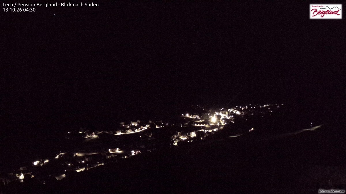 Archiv Foto Webcam Oberlech: Ausblick Pension Bergland