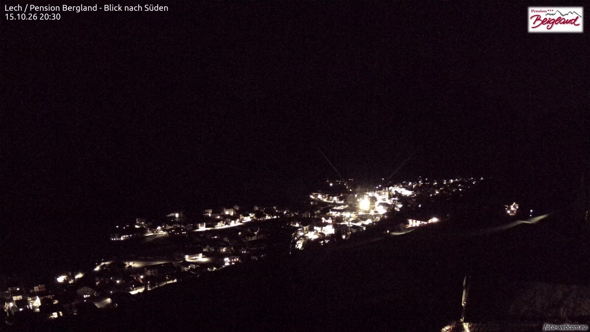 Archiv Foto Webcam Oberlech: Ausblick Pension Bergland
