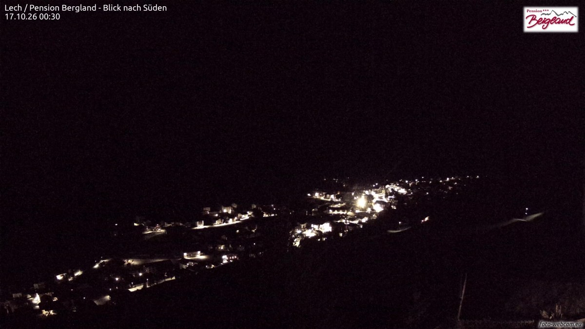 Archiv Foto Webcam Oberlech: Ausblick Pension Bergland