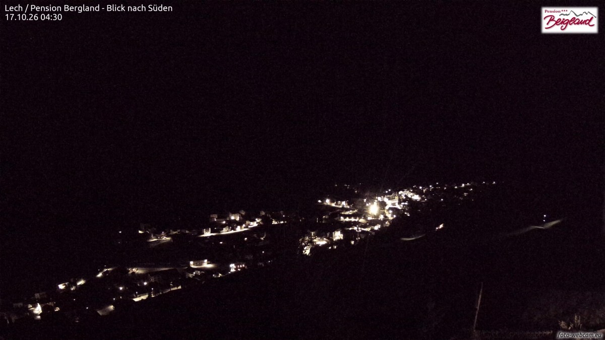 Archiv Foto Webcam Oberlech: Ausblick Pension Bergland
