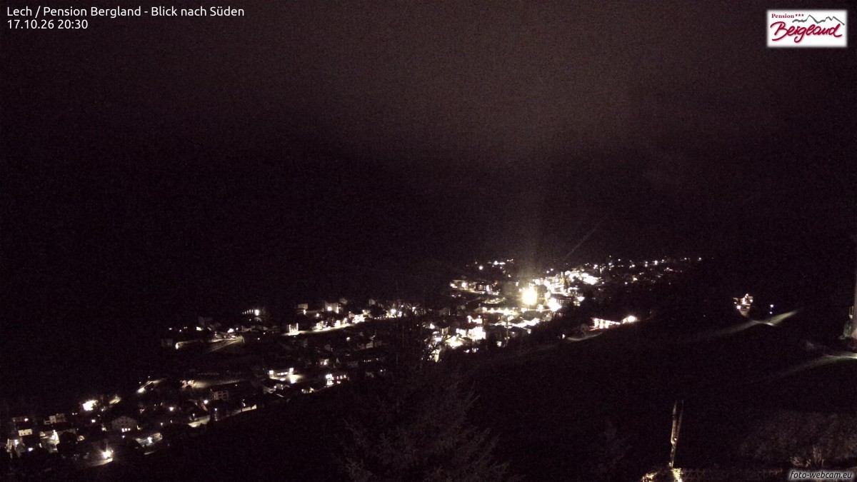 Archiv Foto Webcam Oberlech: Ausblick Pension Bergland