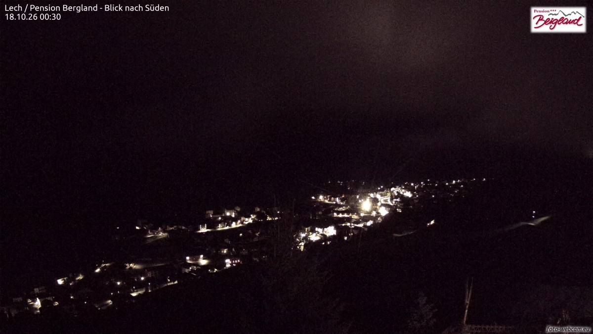 Archiv Foto Webcam Oberlech: Ausblick Pension Bergland