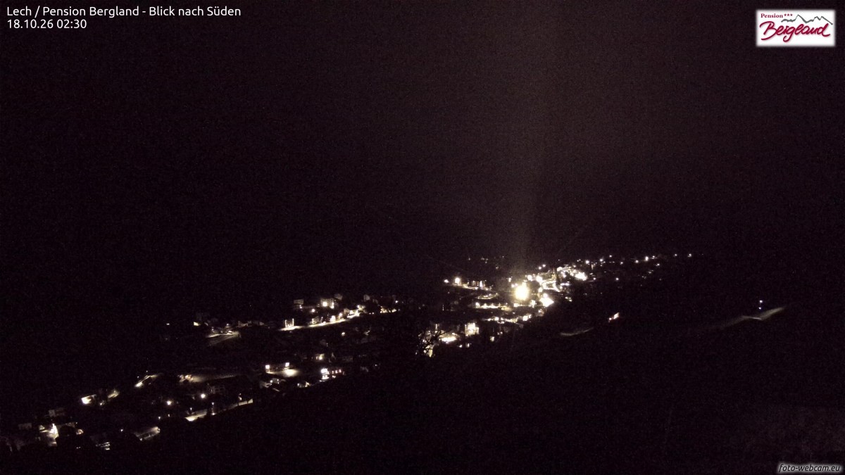 Archiv Foto Webcam Oberlech: Ausblick Pension Bergland