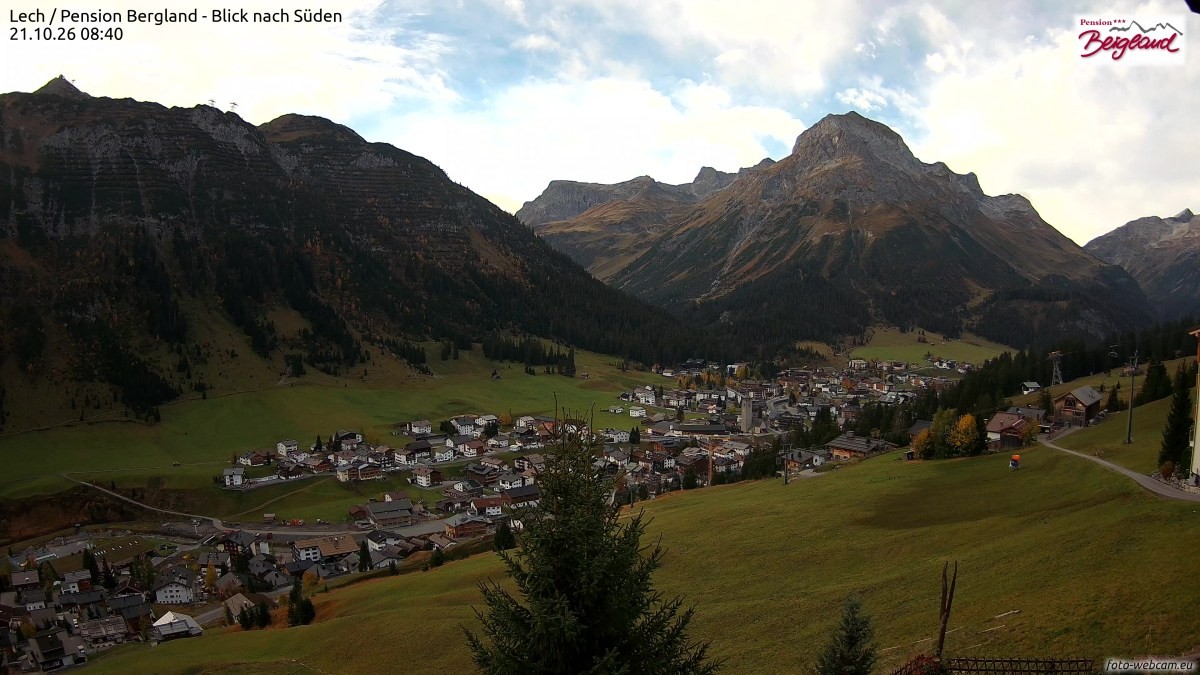 Archived image Webcam Lech am Arlberg - Guesthouse Bergland