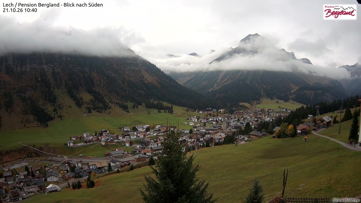 Archived image Webcam Lech am Arlberg - Guesthouse Bergland