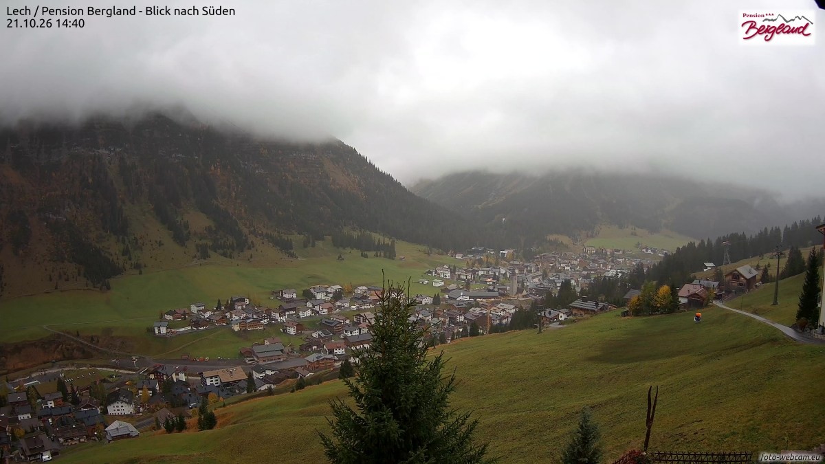 Archived image Webcam Lech am Arlberg - Guesthouse Bergland
