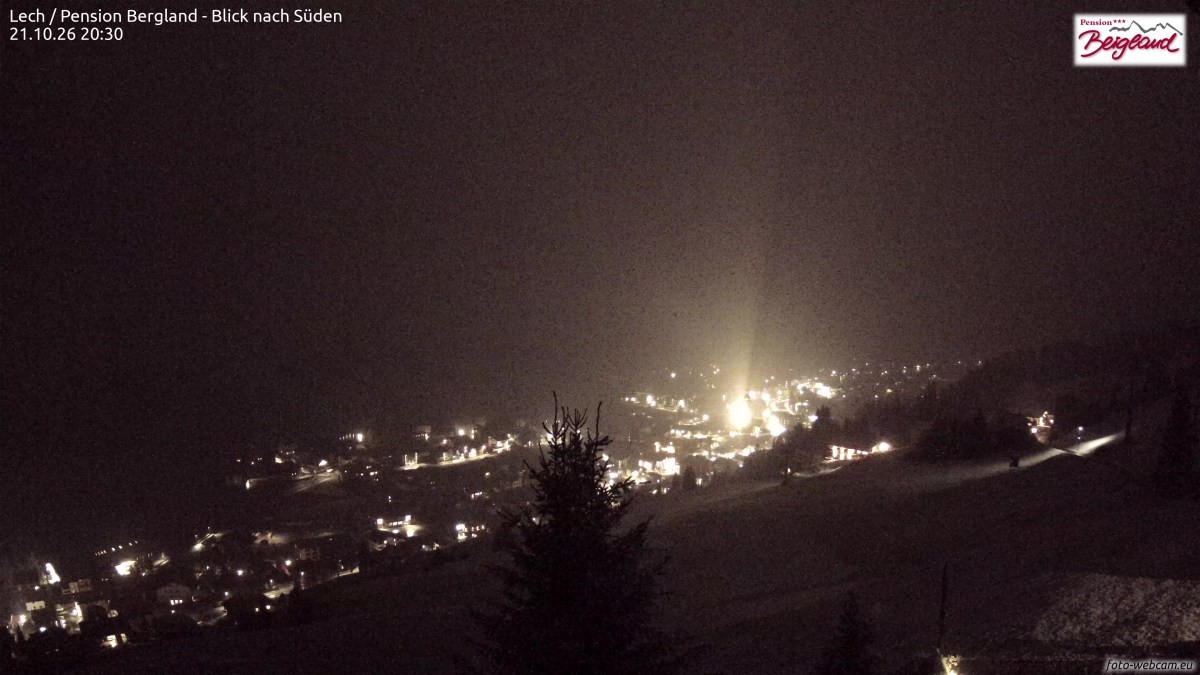 Archiv Foto Webcam Oberlech: Ausblick Pension Bergland