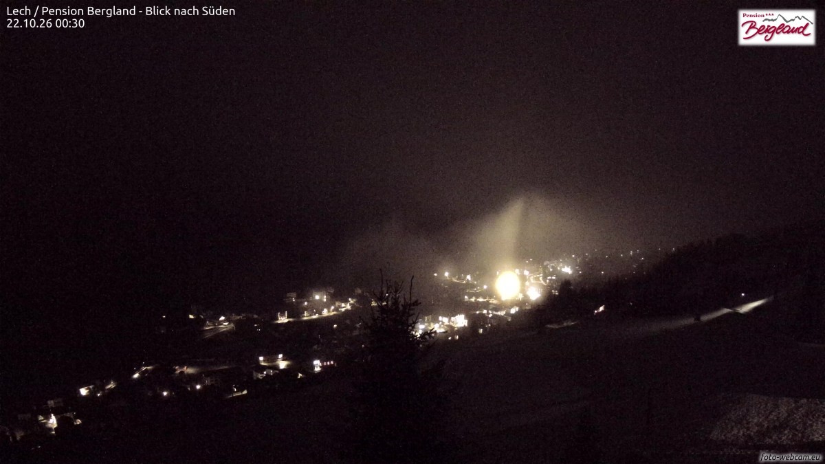 Archiv Foto Webcam Oberlech: Ausblick Pension Bergland