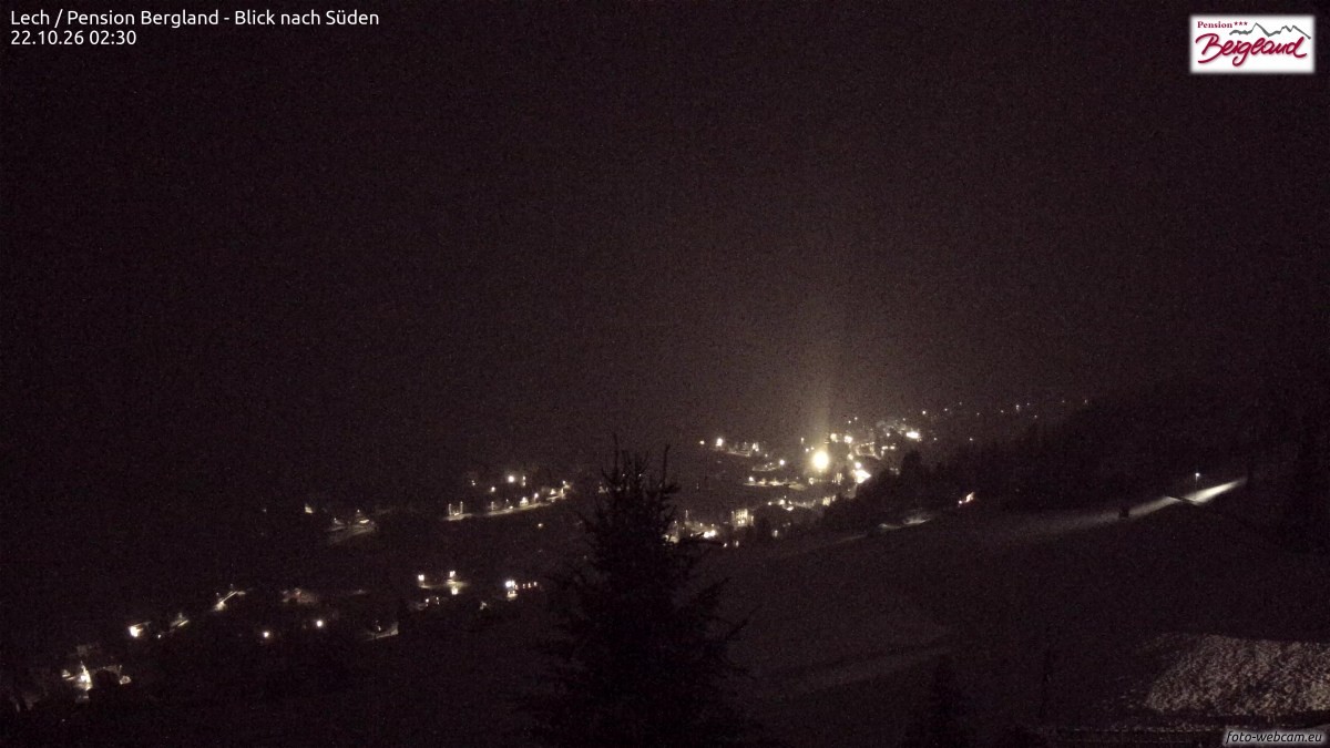 Archiv Foto Webcam Oberlech: Ausblick Pension Bergland