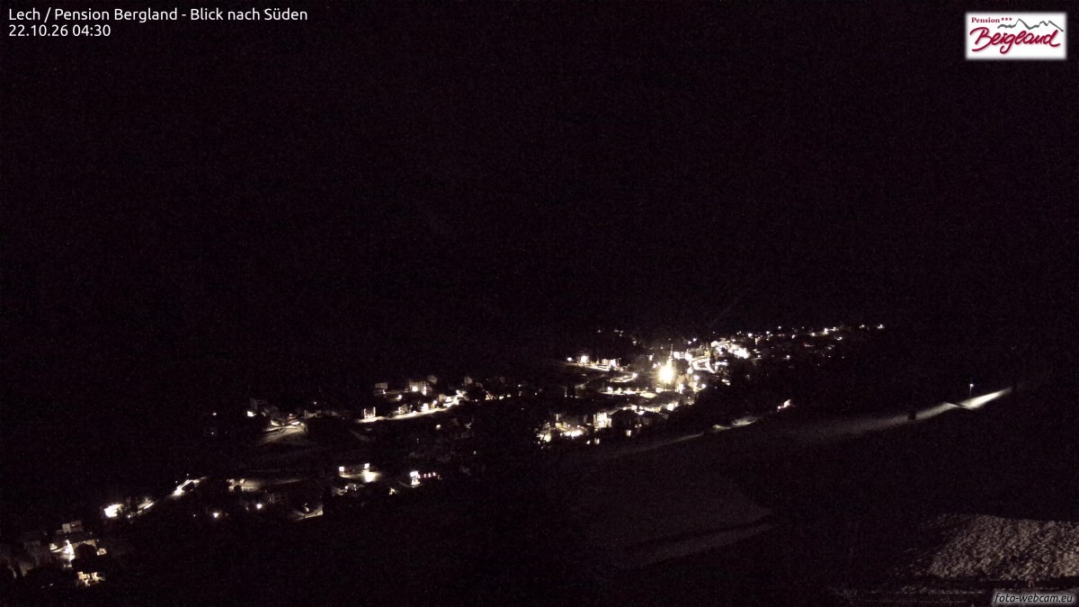 Archiv Foto Webcam Oberlech: Ausblick Pension Bergland