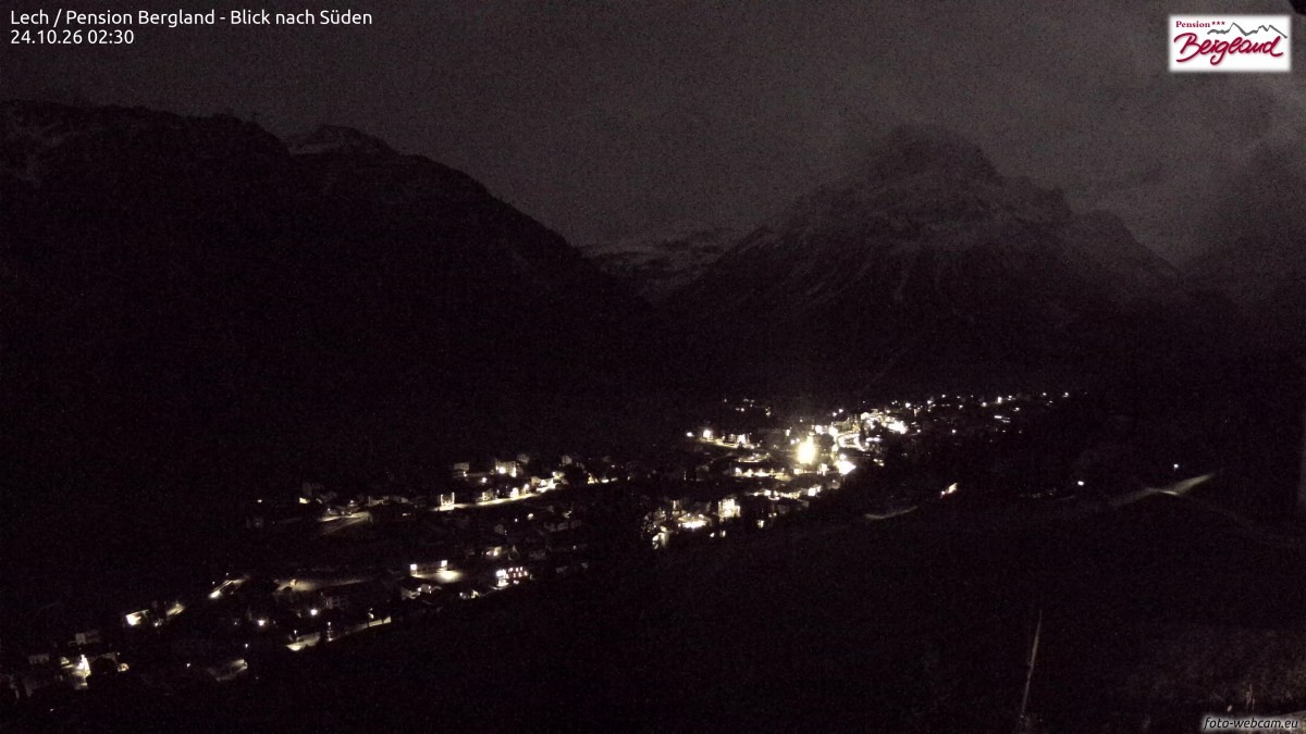Archiv Foto Webcam Oberlech: Ausblick Pension Bergland