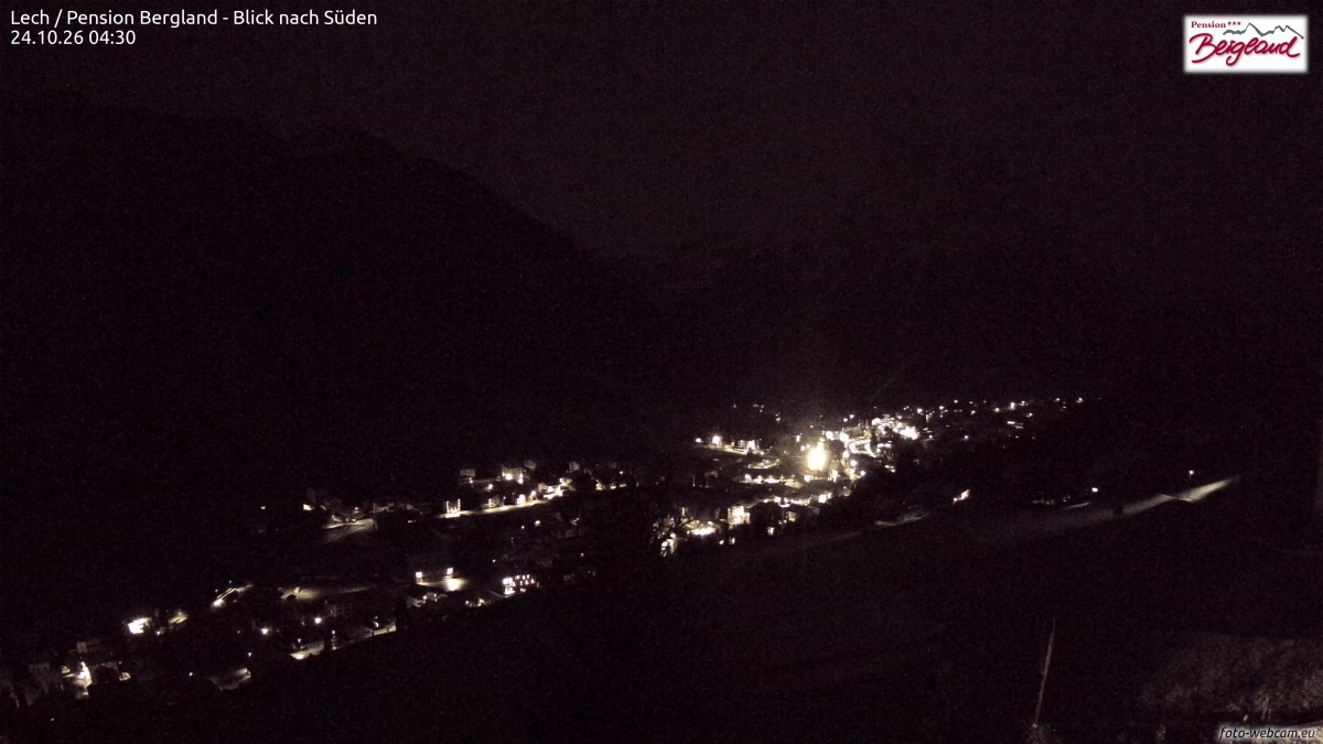 Archiv Foto Webcam Oberlech: Ausblick Pension Bergland
