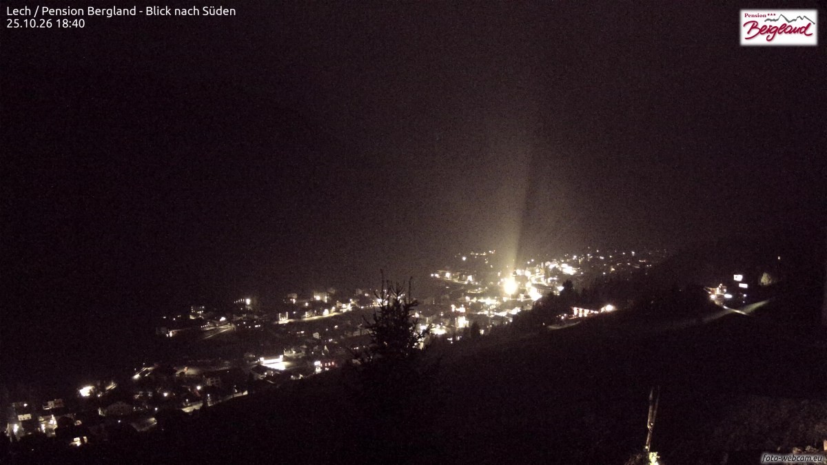 Archived image Webcam Lech am Arlberg - Guesthouse Bergland