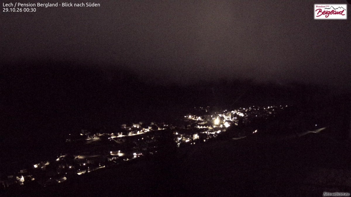 Archiv Foto Webcam Oberlech: Ausblick Pension Bergland
