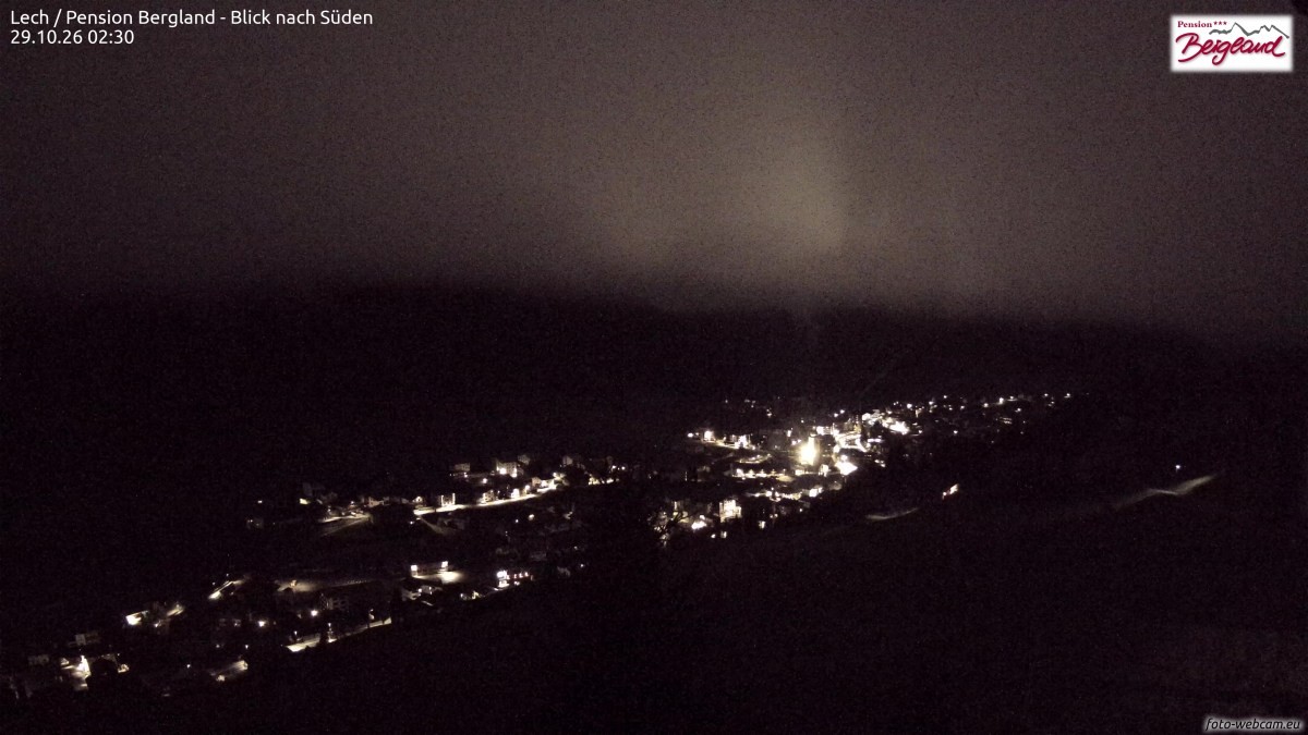 Archiv Foto Webcam Oberlech: Ausblick Pension Bergland