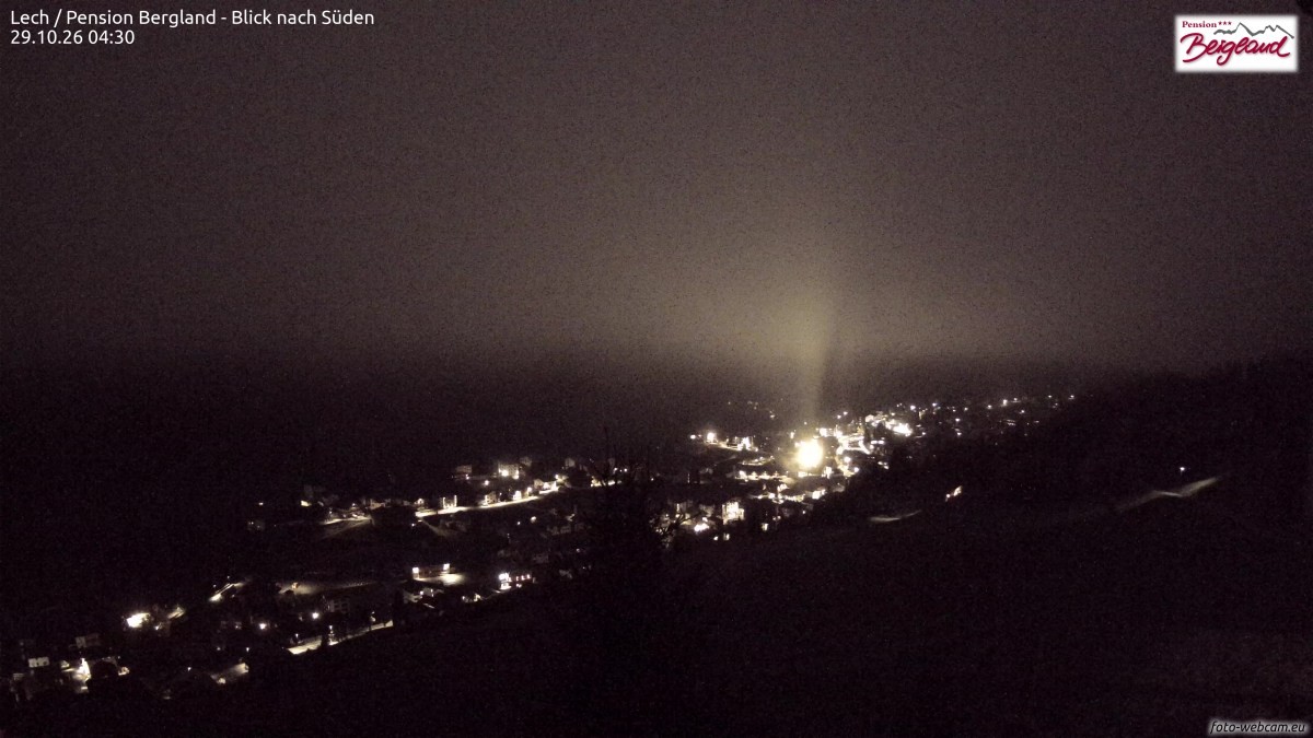 Archiv Foto Webcam Oberlech: Ausblick Pension Bergland