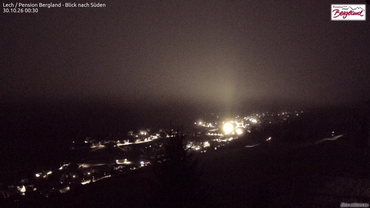 Archiv Foto Webcam Oberlech: Ausblick Pension Bergland