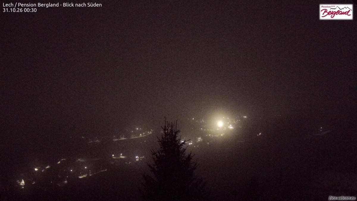 Archiv Foto Webcam Oberlech: Ausblick Pension Bergland