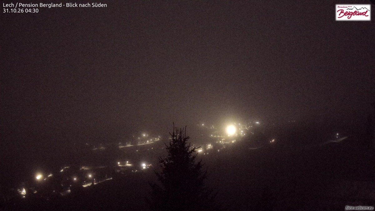 Archiv Foto Webcam Oberlech: Ausblick Pension Bergland