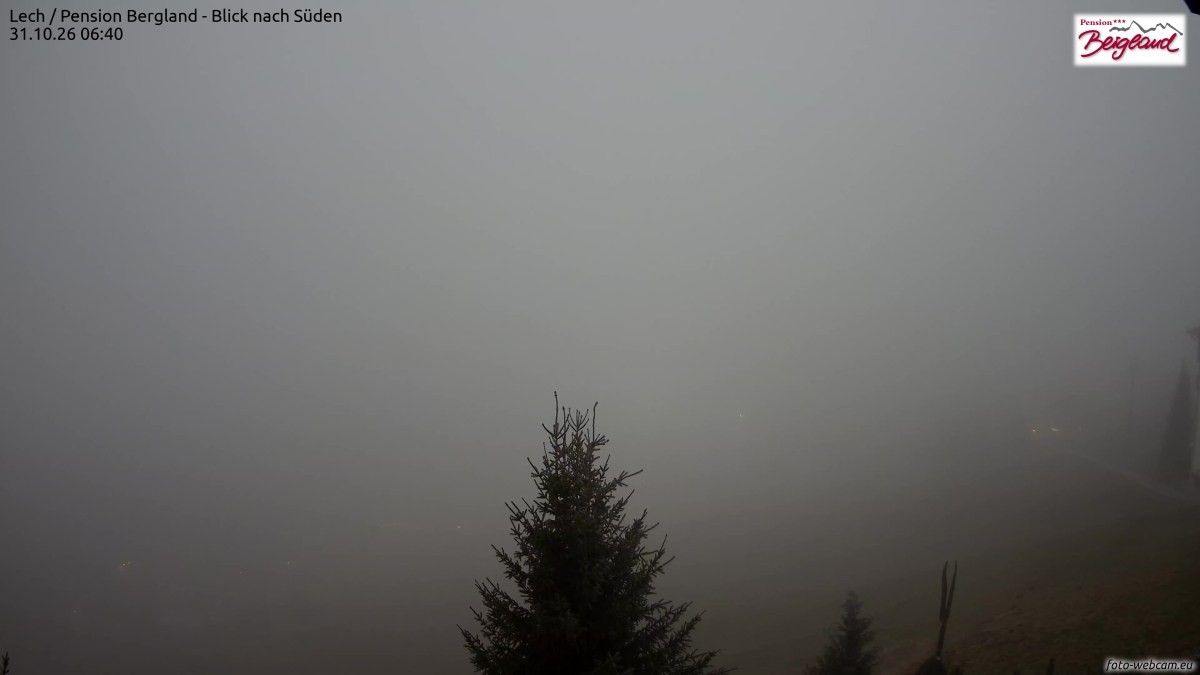 Archiv Foto Webcam Oberlech: Ausblick Pension Bergland