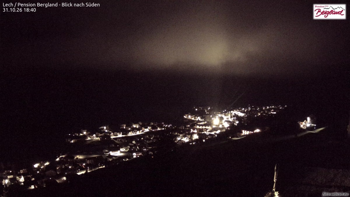 Archiv Foto Webcam Oberlech: Ausblick Pension Bergland