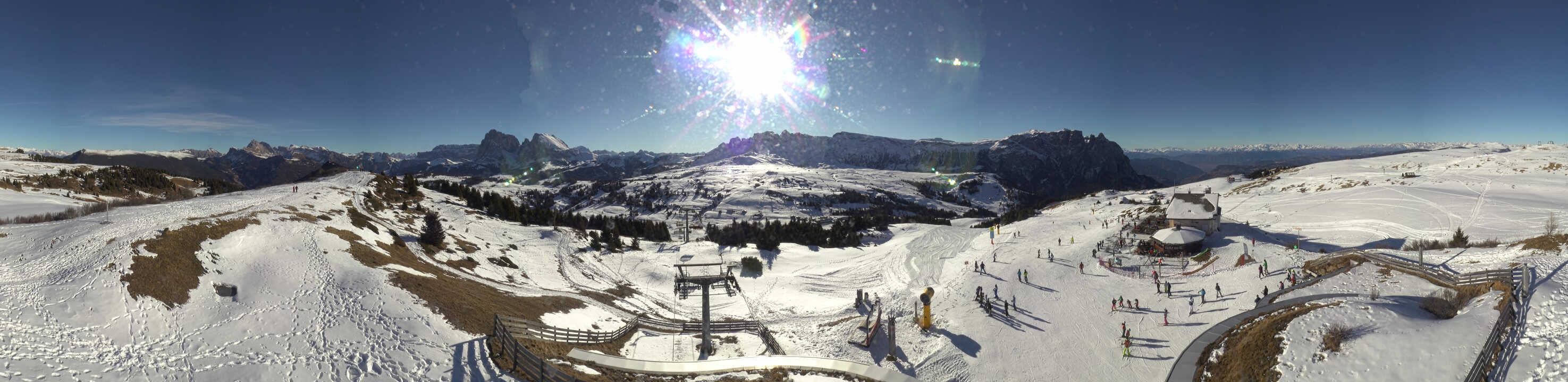 Archiv Foto Webcam Panorama der Seiser Alm von der Puflatsch Bergstation