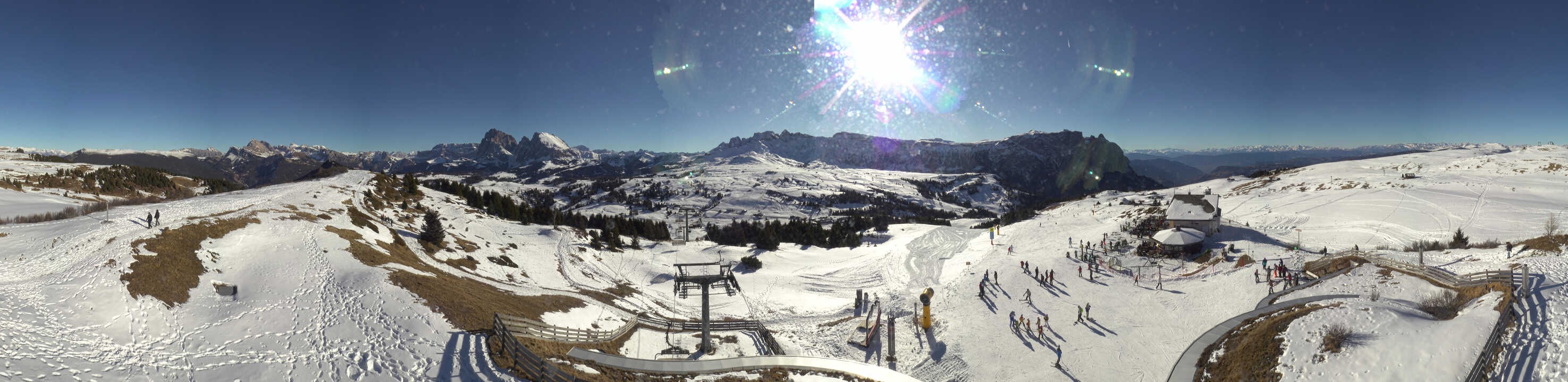 Archiv Foto Webcam Panorama der Seiser Alm von der Puflatsch Bergstation