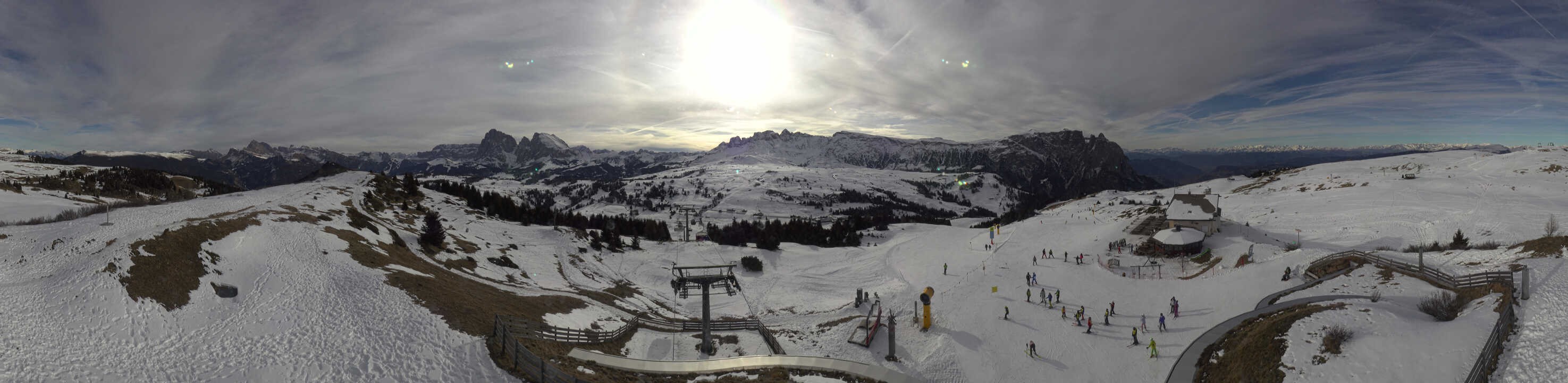 Archiv Foto Webcam Panorama der Seiser Alm von der Puflatsch Bergstation