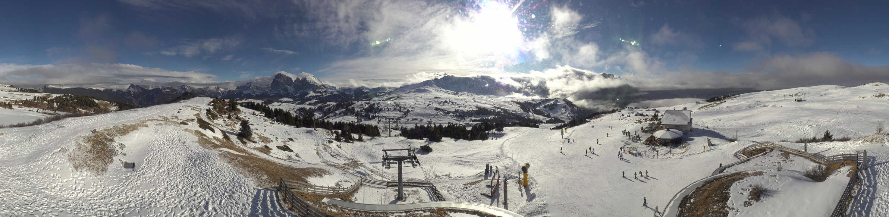 Archiv Foto Webcam Panorama der Seiser Alm von der Puflatsch Bergstation