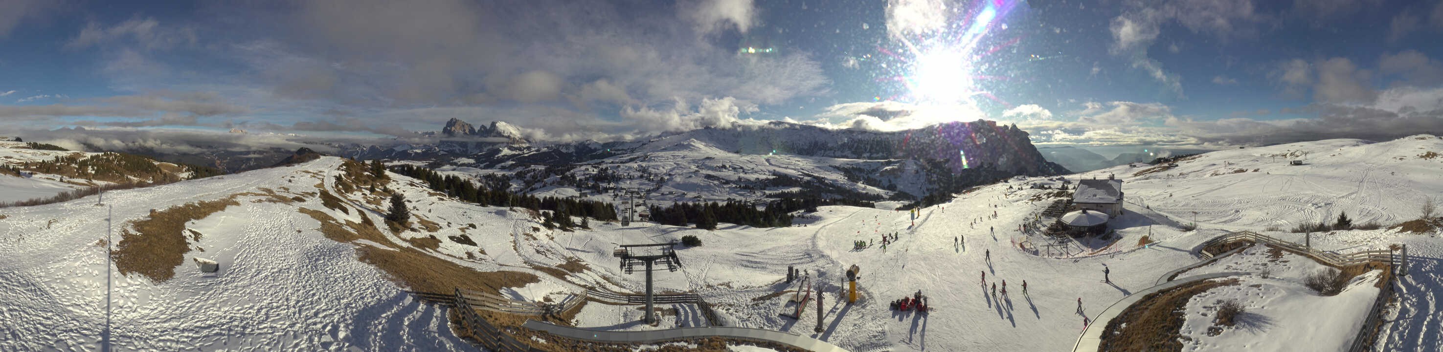 Archiv Foto Webcam Panorama der Seiser Alm von der Puflatsch Bergstation