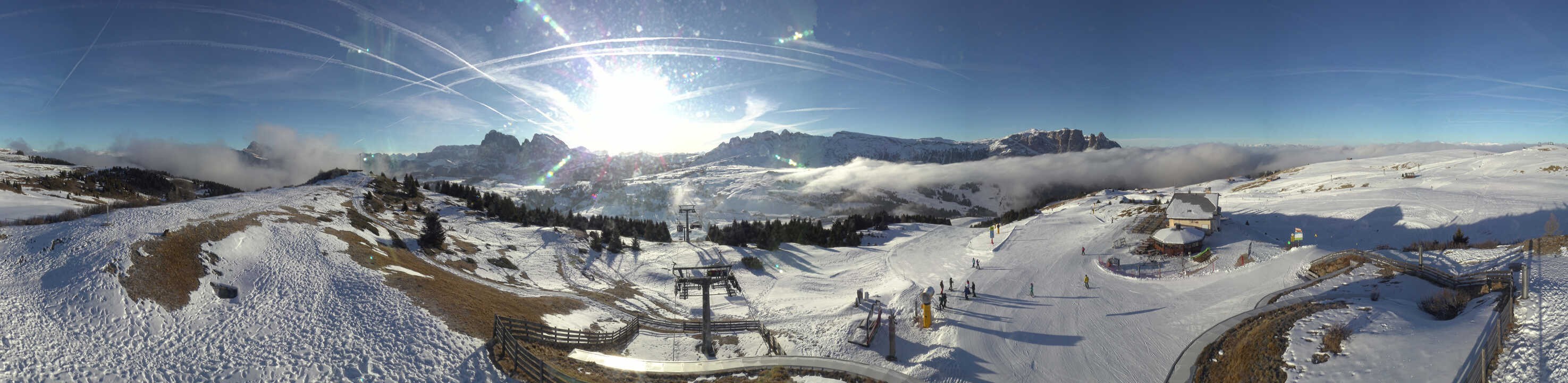 Archiv Foto Webcam Panorama der Seiser Alm von der Puflatsch Bergstation