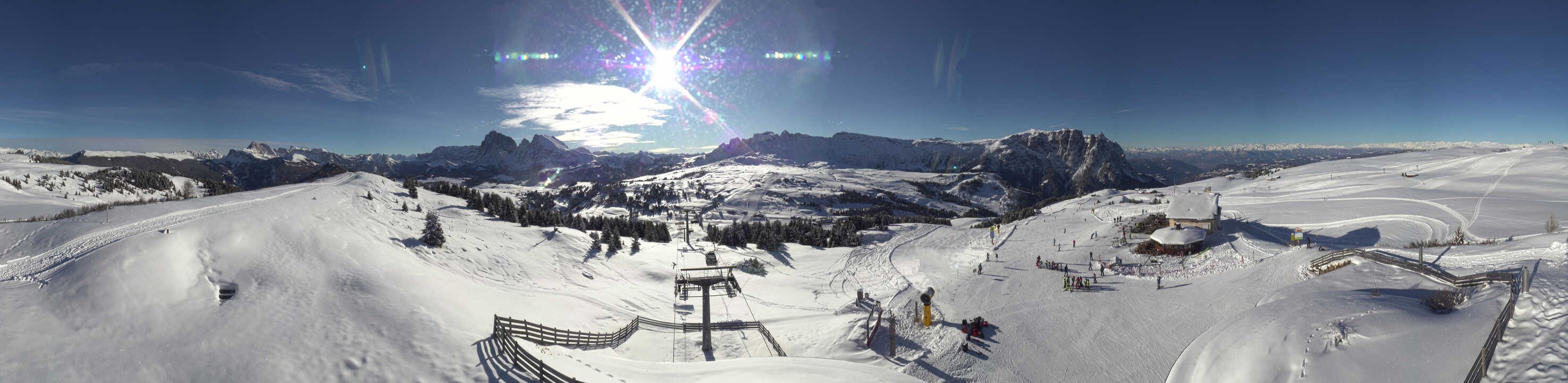 Archived image Webcam Alpe di Siusi: View from the Puflatsch Mountain Station