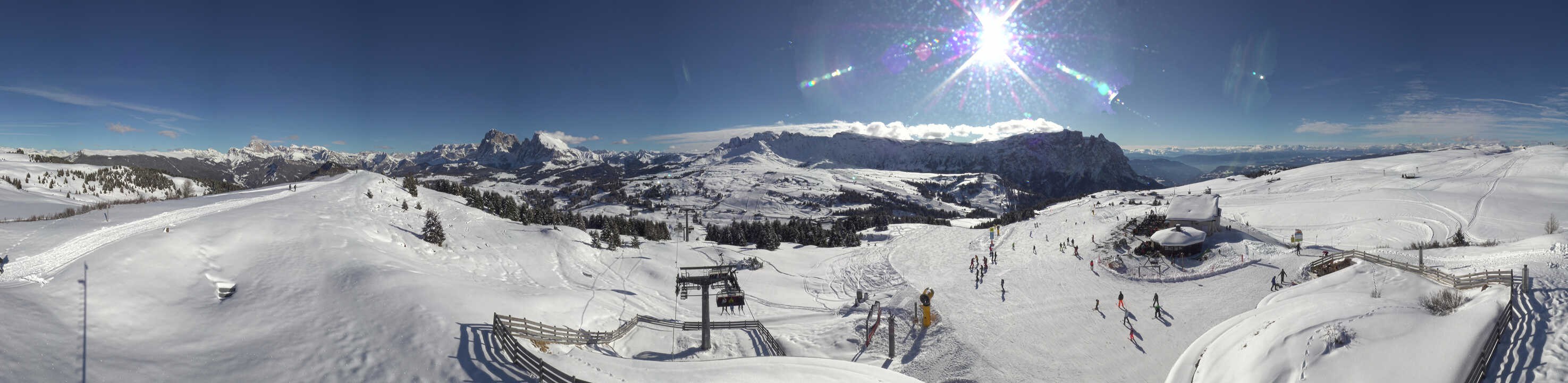 Archiv Foto Webcam Panorama der Seiser Alm von der Puflatsch Bergstation