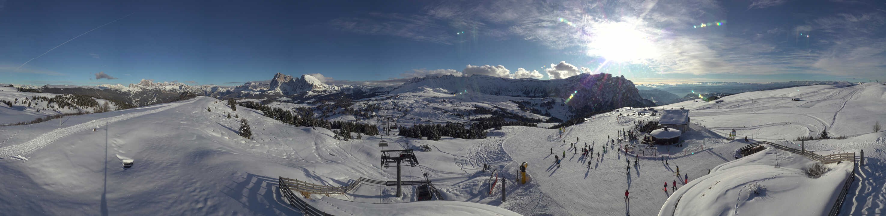 Archiv Foto Webcam Panorama der Seiser Alm von der Puflatsch Bergstation
