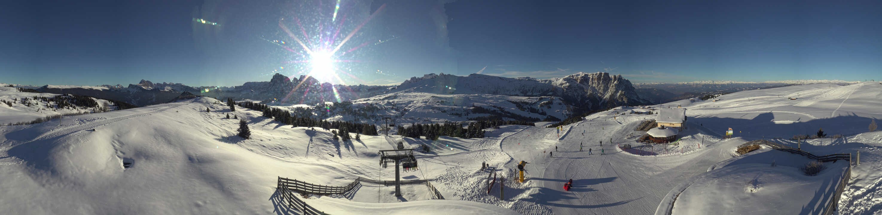 Archiv Foto Webcam Panorama der Seiser Alm von der Puflatsch Bergstation