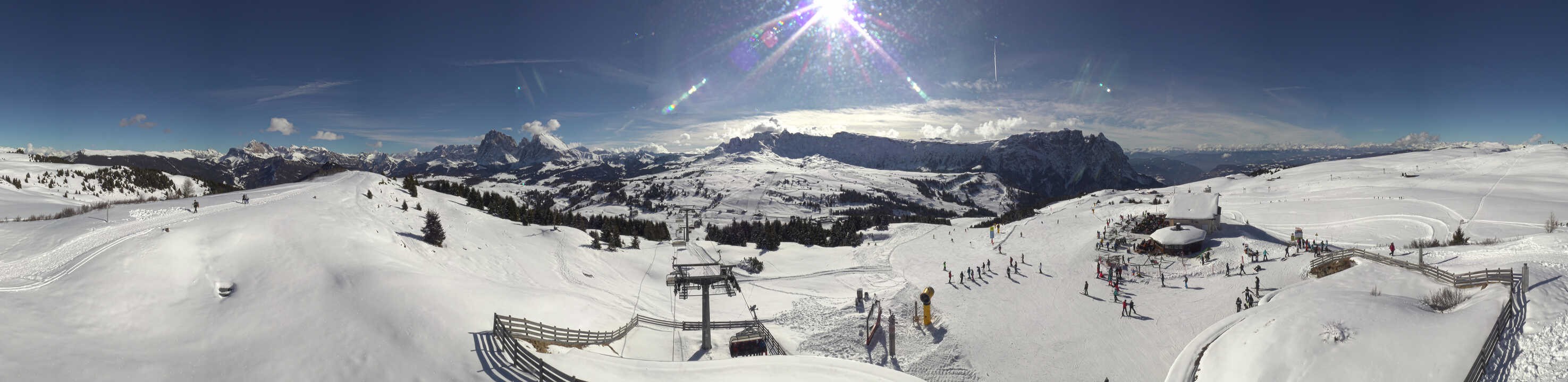 Archiv Foto Webcam Panorama der Seiser Alm von der Puflatsch Bergstation