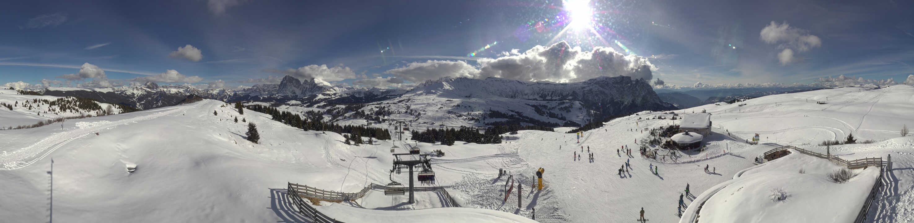 Archiv Foto Webcam Panorama der Seiser Alm von der Puflatsch Bergstation